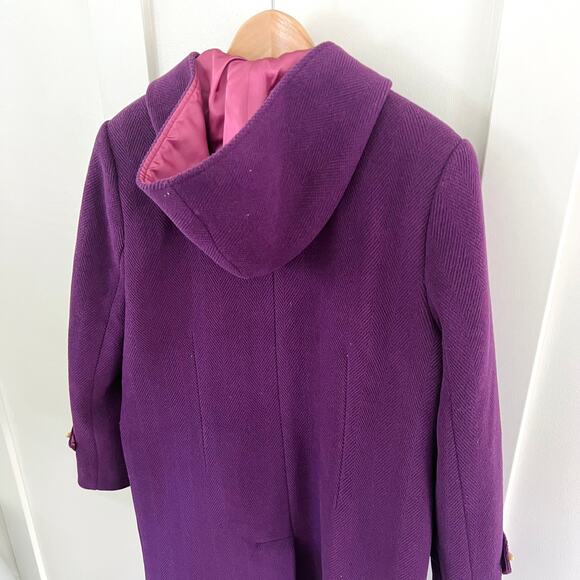 L.L. Bean Purple Wool Zip Toggle Coat Women's Size XS Petite - Picture 10 of 10